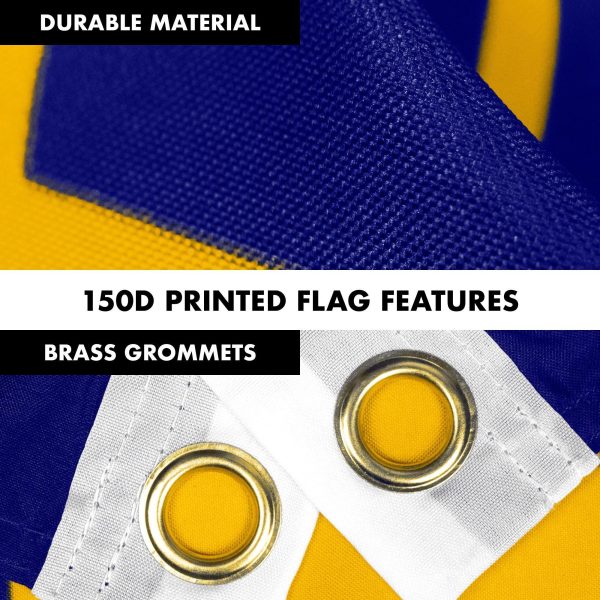 G128 Combo Pack: 6 Feet Tangle Free Spinning Flagpole (Silver) Indiana IN State Flag 3x5 ft Printed 150D Brass Grommets (Flag Included) Aluminum Flag Pole - Image 4