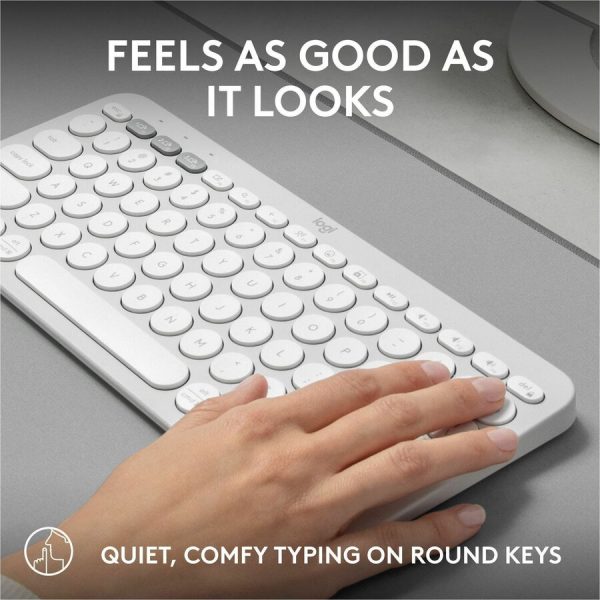 Logitech Pebble Keys 2 K380s, Multi-Device Bluetooth Wireless Keyboard with Customizable Shortcuts, Tonal White - Image 5