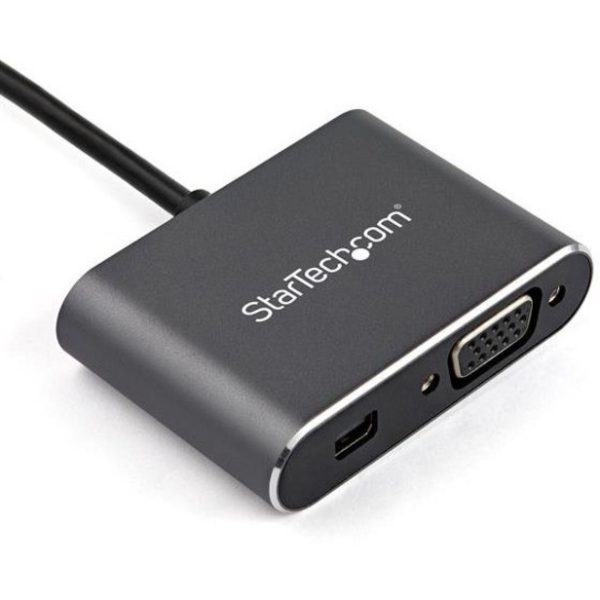 StarTech.com USB C Multiport Video Adapter - USB-C to 4K 60Hz Mini DisplayPort 1.2 (HBR2 HDR) or 1080p VGA Monitor Display Adapter - Image 2