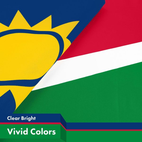 G128 5 Pack: Namibia Namibian Flag | 3x5 Ft | LiteWeave Pro Series Printed 150D Polyester | Country Flag, Indoor/Outdoor, Vibrant Colors, Brass Grommets, Thicker and More Durable Than 100D 75D Poly - Image 3