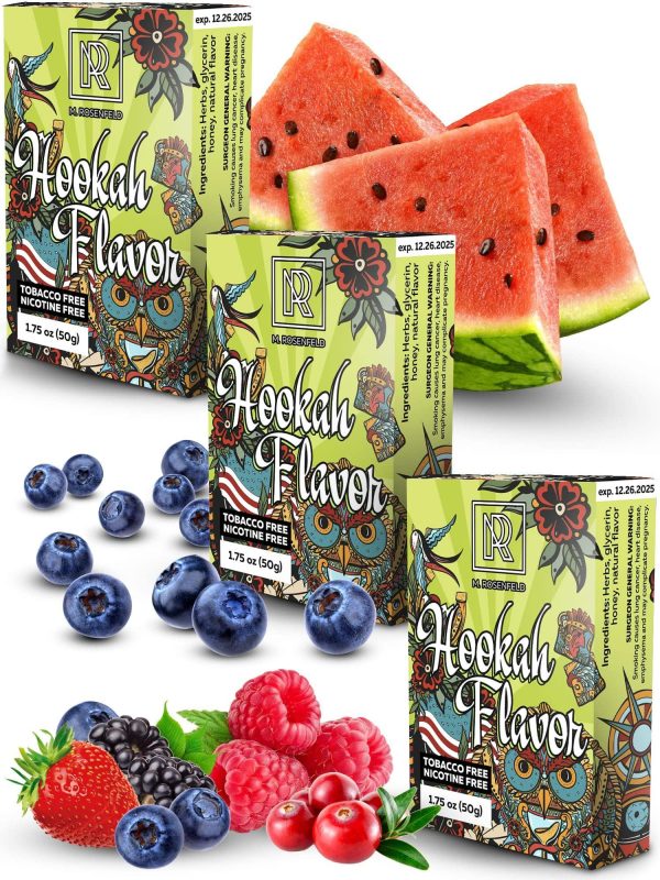 Hookah Shisha Flavors Set   3 x 1.75 oz (50 g) Shisha Hookah Flavors for your Hookah Bowl (Blueberry   Watermelon   Wild Berries) Pack of 3   Try these Hookah Flavors with your lovest Hookah Set