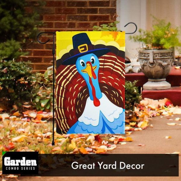 G128 Combo Pack: Garden Flag Stand Black 36x16 Inch & Garden Flag Pilgrim Turkey Yellow 12x18 Inch - Image 9