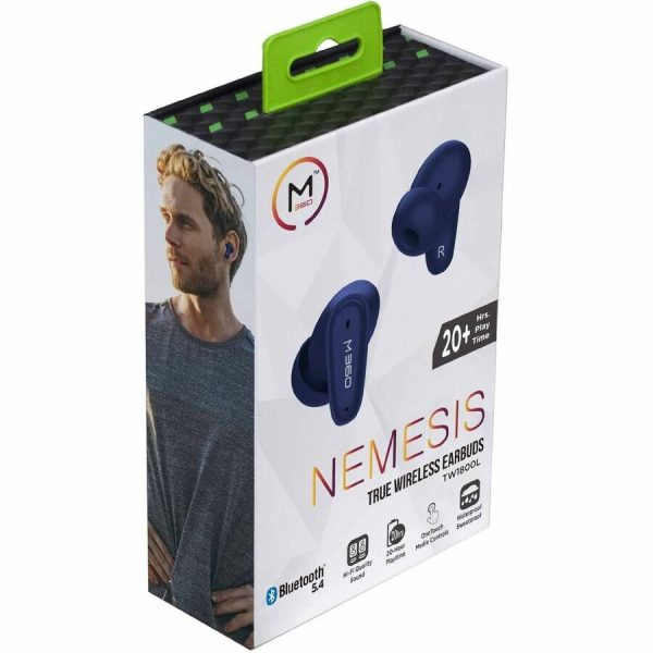 Morpheus 360 Nemesis True Wireless Earbuds TW1800L-Bluetooth Headphones with Microphone-20H Playtime-Blue - Image 2