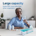 Extra Large Weekly Pill Organizer 2 Times a Day   XL Pill Case Am Pm   Big Pill Box 7 Day Oversized Daily Vitamin Organizer Jumbo Pill Container Medicine Holder Twice a Day Supplement Dispenser Blue