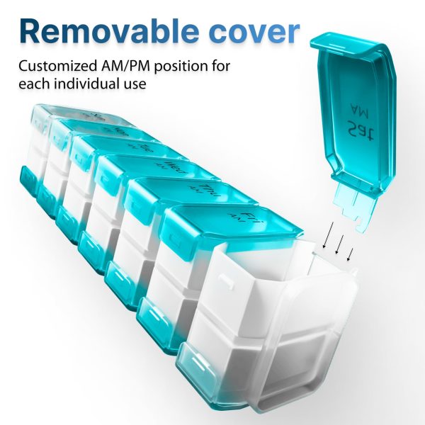 Extra Large Weekly Pill Organizer 2 Times a Day   XL Pill Case Am Pm   Big Pill Box 7 Day Oversized Daily Vitamin Organizer Jumbo Pill Container Medicine Holder Twice a Day Supplement Dispenser Blue - Image 6