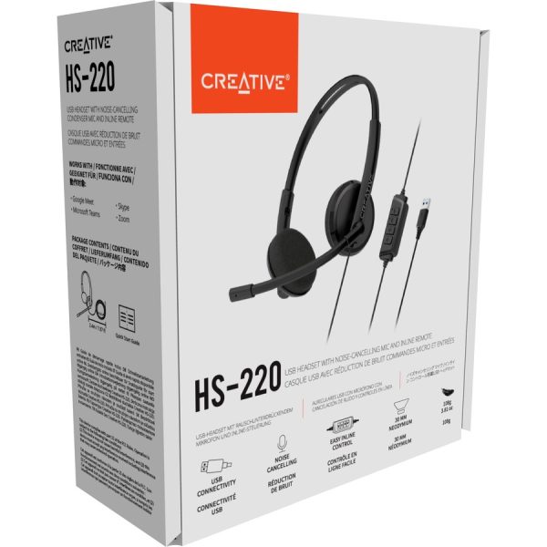 Creative HS-220 USB Headset with Noise-Cancelling Mic and Inline Remote - Image 2