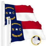 G128 2 Pack: North Carolina State Flag | 6x10 Ft | StormFlyer Series Embroidered 220GSM Spun Polyester | Embroidered Design, Indoor/Outdoor, Brass Grommets, Heavy Duty, All Weather