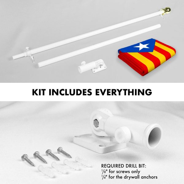 Flag Pole 6FT White Tangle Free & Blue Estelada Flag 3x5 Ft Combo Printed 150D Polyester By G128 - Image 2