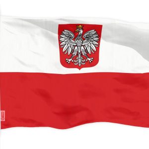 G128 Poland ENSIGN Flag | 3x5 feet | Printed 150D, Indoor/Outdoor, Vibrant Colors, Brass Grommets, Quality Polyester, Much Thicker More Durable Than 100D 75D Polyester