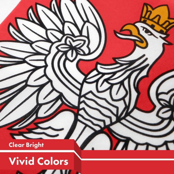 G128 Poland ENSIGN Flag | 3x5 feet | Printed 150D, Indoor/Outdoor, Vibrant Colors, Brass Grommets, Quality Polyester, Much Thicker More Durable Than 100D 75D Polyester - Image 3