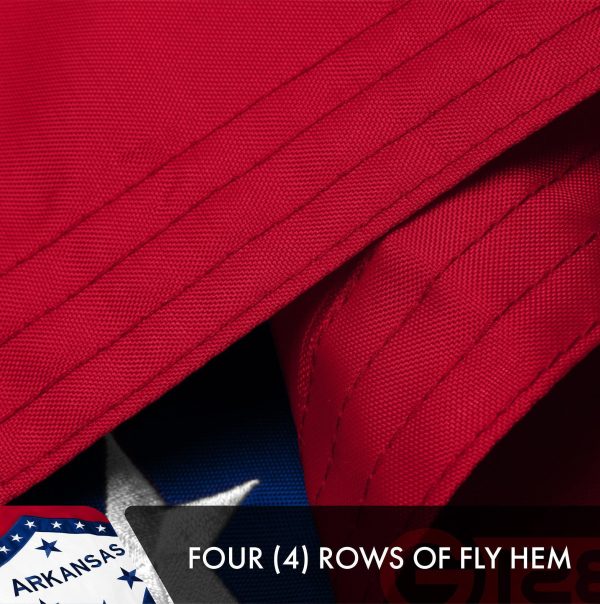 G128 5 Pack: Arkansas AR State Flag | 3x5 Ft | Double ToughWeave Series Double Sided Embroidered 210D Polyester | Embroidered Design, Indoor/Outdoor, Brass Grommets, Heavy Duty, 2-ply - Image 5