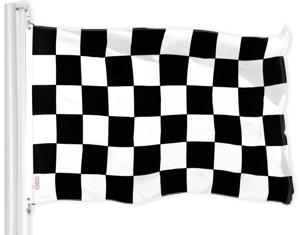 G128 Combo Pack: American USA Flag 3x5 Ft & Checkered Flag 3x5 Ft, Both Printed 150D Polyester, Indoor/Outdoor, Brass Grommets - Image 2