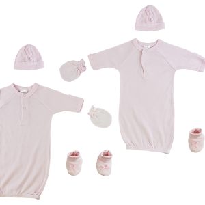 Preemie Gown, Cap, Mittens And Booties - 8 Pc Set Cs_0066