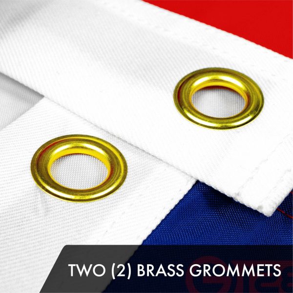 G128 10 Pack: Georgia GA State Flag | 2x3 Ft | ToughWeave Series Embroidered 300D Polyester | Embroidered Design, Indoor/Outdoor, Brass Grommets - Image 2