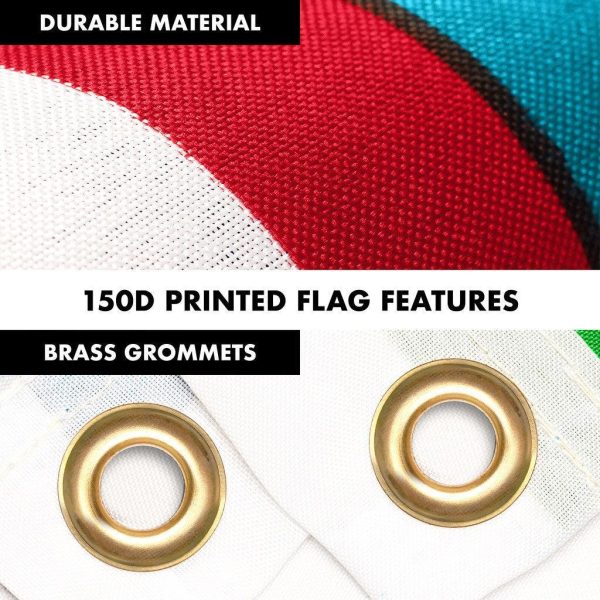 G128 Combo Pack: 6 Ft Tangle Free Spinning Flagpole (White) & Uzbekistan Flag 3x5 Ft Printed 150D Polyester, Brass Grommets (Flag Included) Aluminum Flag Pole - Image 4