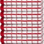 Premium Dish Towels for Kitchen with Hanging Loop [8 Pack] Heavy Duty Absorbent 100% Cotton 410 GSM Terry Kitchen Towels 16x26 (Red)