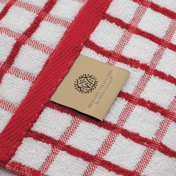 Premium Dish Towels for Kitchen with Hanging Loop [8 Pack] Heavy Duty Absorbent 100% Cotton 410 GSM Terry Kitchen Towels 16x26 (Red) - Image 7
