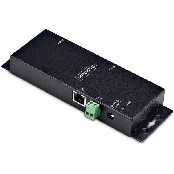 StarTech.com 2-Port Serial to Ethernet Adapter, IP Serial Device Server For Remote RS232 Devices, Wall/DIN Rail Mount, LAN To DB9 Converter - Image 2