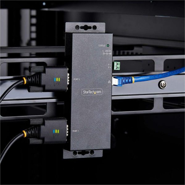 StarTech.com 2-Port Serial to Ethernet Adapter, IP Serial Device Server For Remote RS232 Devices, Wall/DIN Rail Mount, LAN To DB9 Converter - Image 8