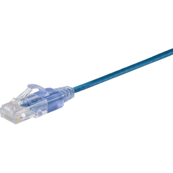 Monoprice 10-Pack, SlimRun Cat6A Ethernet Network Patch Cable, 1ft Blue - Image 2