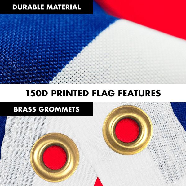 G128 Combo Pack: 6 Feet Tangle Free Spinning Flagpole (Black) Iceland Icelandic Flag 3x5 ft Printed 150D Brass Grommets (Flag Included) Aluminum Flag Pole - Image 4