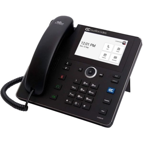 AudioCodes C455HDPS-DBW IP Phone - Corded/Cordless - Corded/Cordless - Bluetooth, Wi-Fi - Wall Mountable - Black - Image 2