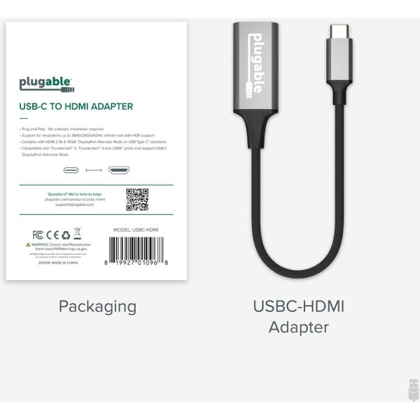 Plugable USB C to HDMI adapter, HDMI 2.0, USB4 / Thunderbolt Adapter for 4K Monitor up to 4K 60Hz - Image 5