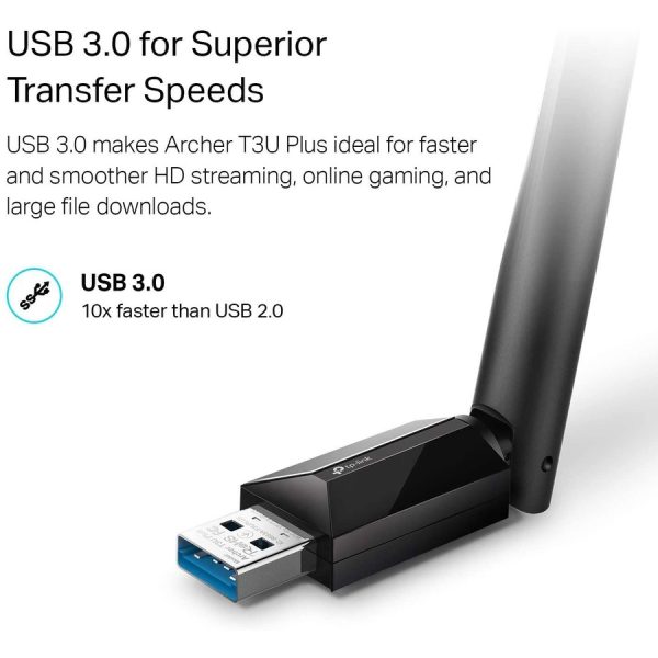 TP-Link Archer T3U Plus - IEEE 802.11ac Dual Band Wi-Fi Adapter for Desktop Computer/Notebook - Image 7