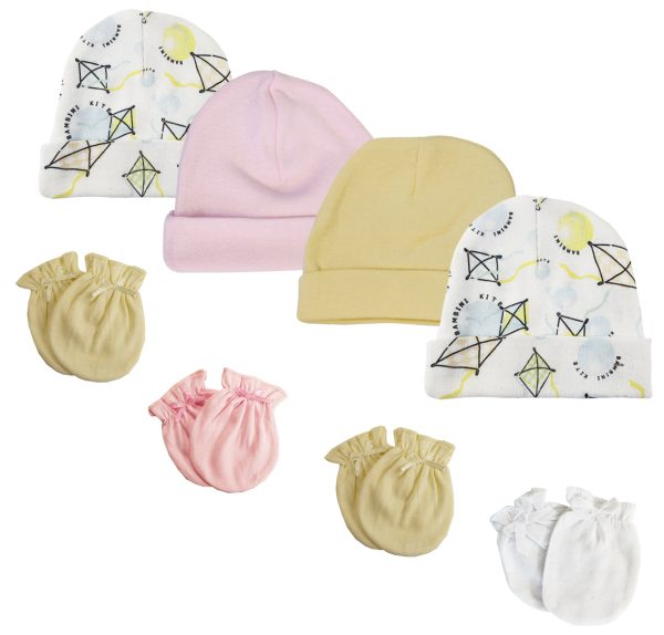 Baby Girls Caps And Mittens (pack Of 8) Nc_0353