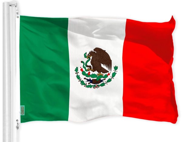 G128 Mexico Mexican Flag | 2x3 Ft | LiteWeave Pro Series Printed 150D Polyester | Country Flag, Indoor/Outdoor, Vibrant Colors, Brass Grommets, Thicker and More Durable Than 100D 75D Polyester