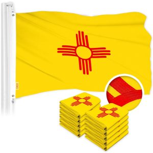 G128 10 Pack: New Mexico NM State Flag | 4x6 Ft | ToughWeave Series Embroidered 300D Polyester | Embroidered Design, Indoor/Outdoor, Brass Grommets