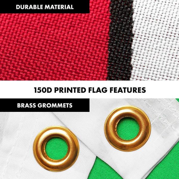 G128 Combo Pack: 6 Ft Tangle Free Spinning Flagpole (White) & Wales Flag 3x5 Ft Printed 150D Polyester, Brass Grommets (Flag Included) Aluminum Flag Pole - Image 4