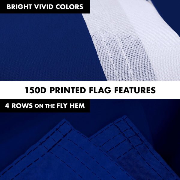 G128 Combo Pack: 5 Ft Tangle Free Aluminum Spinning Flagpole (Black) & Solid Blue Color Flag 2x3 Ft, LiteWeave Pro Series Printed 150D Polyester | Pole with Flag Included - Image 5