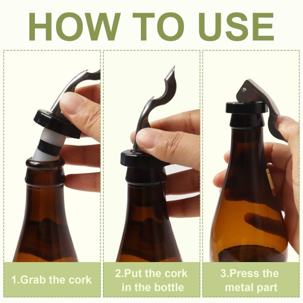 Wine Stoppers 6 PCS Silicone Bottle Stopper Expanding Manual Beverage Bottle Stopper Wine Bottle Cork - Image 3