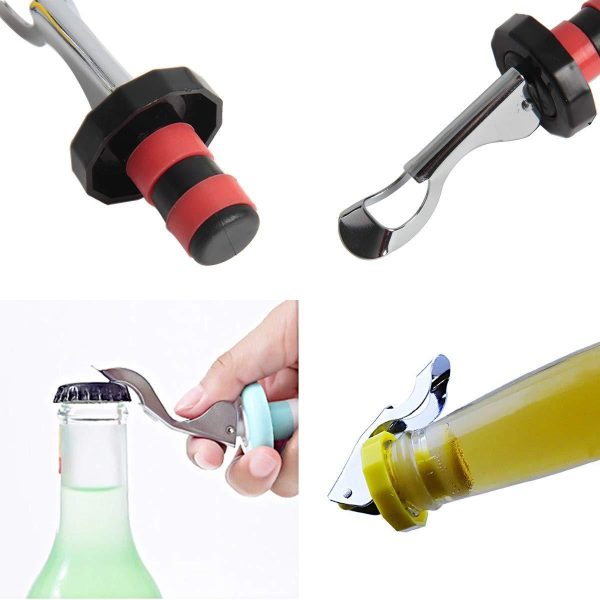 Wine Stoppers 6 PCS Silicone Bottle Stopper Expanding Manual Beverage Bottle Stopper Wine Bottle Cork - Image 5