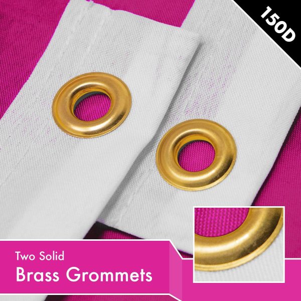 G128 5 Pack: Solid Pink Color Flag | 2.5x4 Ft | LiteWeave Pro Series Printed 150D Polyester | Indoor/Outdoor, Vibrant Colors, Brass Grommets, Thicker and More Durable Than 100D 75D Polyester - Image 2