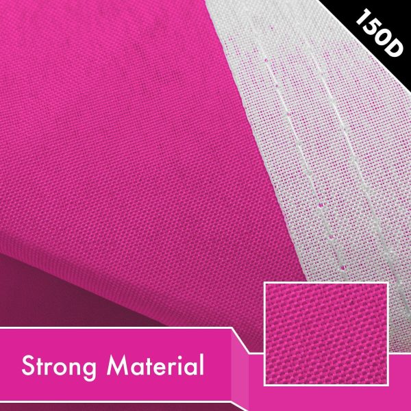G128 5 Pack: Solid Pink Color Flag | 2.5x4 Ft | LiteWeave Pro Series Printed 150D Polyester | Indoor/Outdoor, Vibrant Colors, Brass Grommets, Thicker and More Durable Than 100D 75D Polyester - Image 4