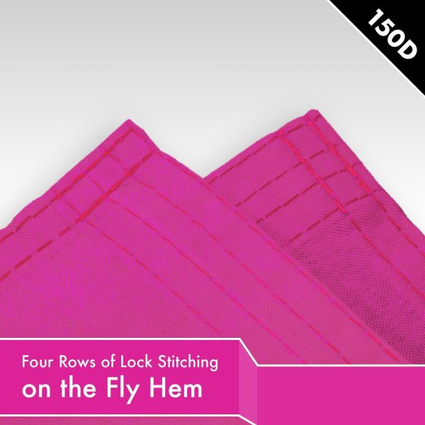 G128 5 Pack: Solid Pink Color Flag | 2.5x4 Ft | LiteWeave Pro Series Printed 150D Polyester | Indoor/Outdoor, Vibrant Colors, Brass Grommets, Thicker and More Durable Than 100D 75D Polyester - Image 5