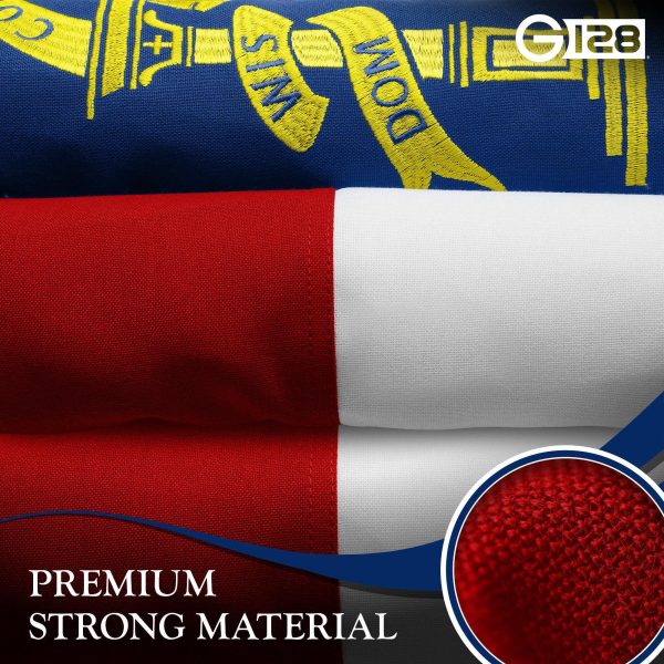 G128 5 Pack: Georgia GA State Flag | 1x1.5 Ft | StormFlyer Series Embroidered 220GSM Spun Polyester | Embroidered Design, Indoor/Outdoor, Brass Grommets, Heavy Duty, All Weather - Image 7