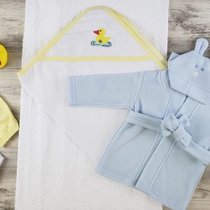 Hooded Towel, Bath Mittens And Robe Ls_0629