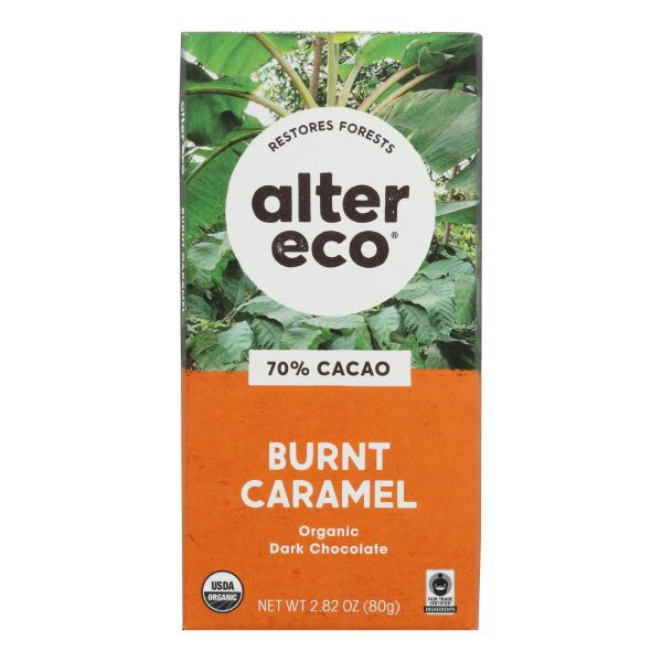 Alter Eco Americas Organic Chocolate Bar - Dark Salted Burnt Caramel - 2.82 oz Bars - Case of 12 - Image 2