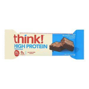 Think Products Thin Bar - Brownie Crunch - Case of 10 - 2.1 oz