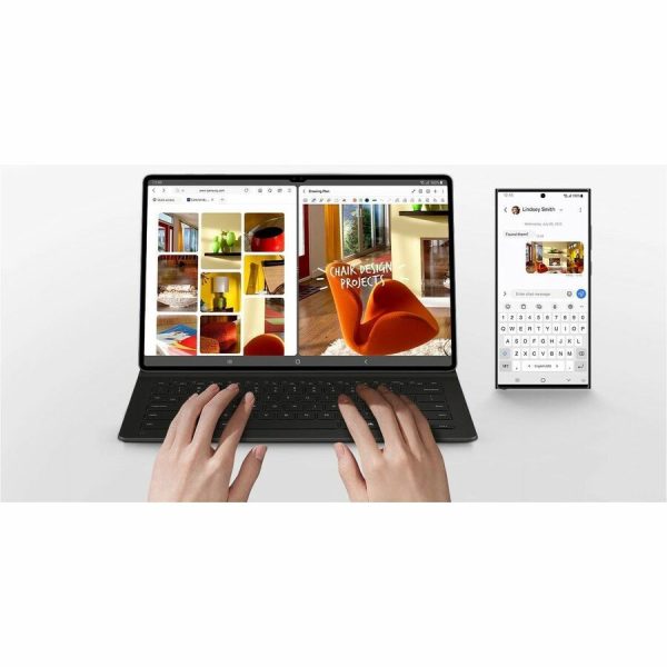 Samsung Keyboard/Cover Case (Book Fold) Samsung Galaxy Tab S10 Ultra, Galaxy Tab S9 Ultra Tablet - Black - Image 6