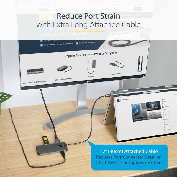 StarTech.com USB C Multiport Adapter, 4K 60Hz HDMI HDR10 Video, 3 Port 5Gbps USB 3.2 Hub, 100W PD PassThrough, GbE, Mini Travel Dock - Image 4