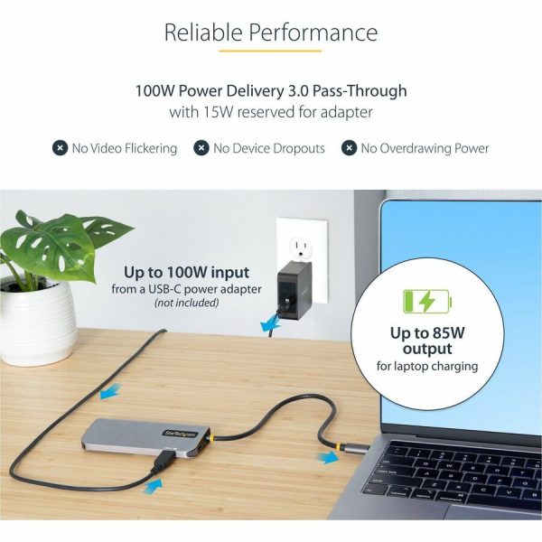 StarTech.com USB C Multiport Adapter, 4K 60Hz HDMI HDR10 Video, 3 Port 5Gbps USB 3.2 Hub, 100W PD PassThrough, GbE, Mini Travel Dock - Image 5