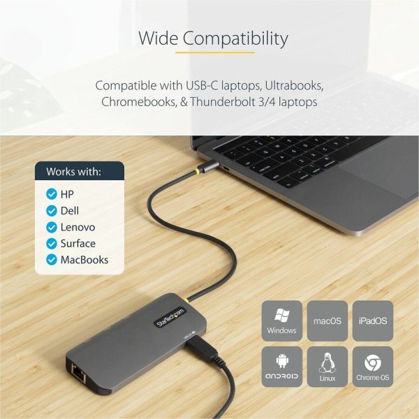 StarTech.com USB C Multiport Adapter, 4K 60Hz HDMI HDR10 Video, 3 Port 5Gbps USB 3.2 Hub, 100W PD PassThrough, GbE, Mini Travel Dock - Image 6