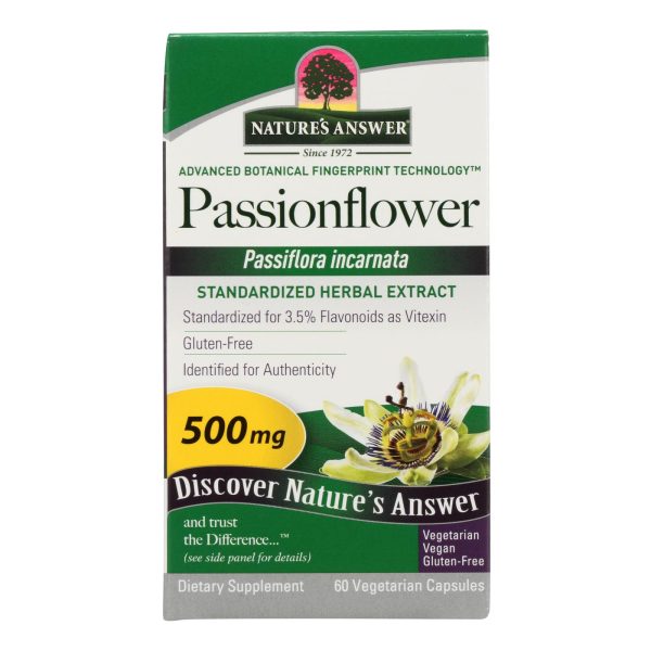 Nature's Answer - Passionflower Extract - 60 Vegetarian Capsules - Image 2