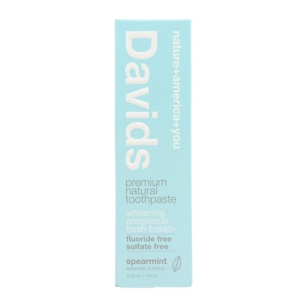 Davids - Toothpaste Natural Spearmint - 1 Each-5.25 OZ