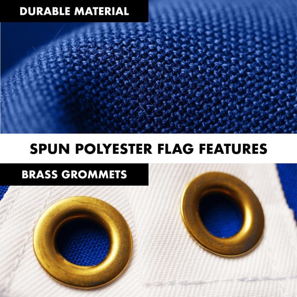 G128 Combo Pack: 5 Ft Tangle Free Spinning Flagpole (White) & Alaska Flag 2.5x4 Ft Embroidered 220GSM Spun Polyester, Brass Grommets (Flag Included) Aluminum Flag Pole - Image 4