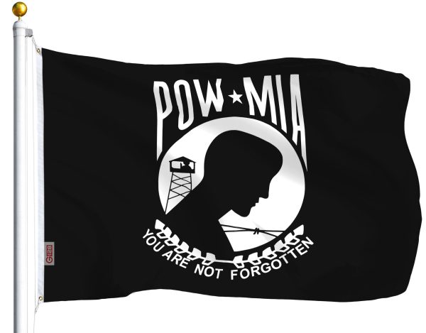 G128 Combo Pack: USA American Flag 3x5 Ft 75D Printed Stars & POW|MIA Flag 3x5 Ft 75D Printed - Image 2